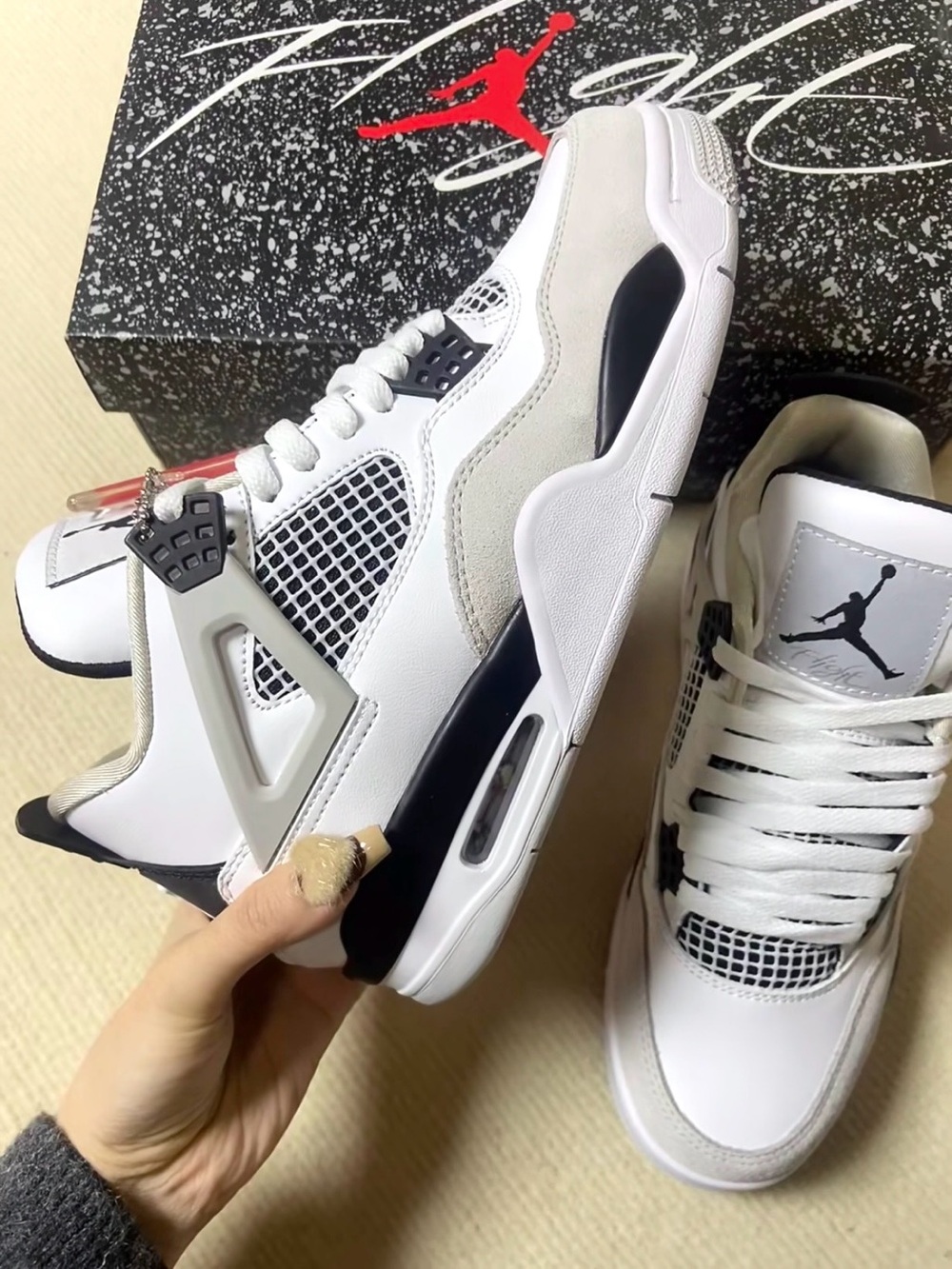 Jordan 4 Retro Military Black -Men's Classic Sneakers Shoes